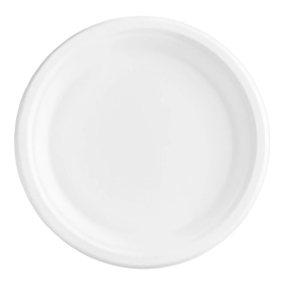 Ecoplus solution 9″ White Plant Fiber Plate – 500/Case