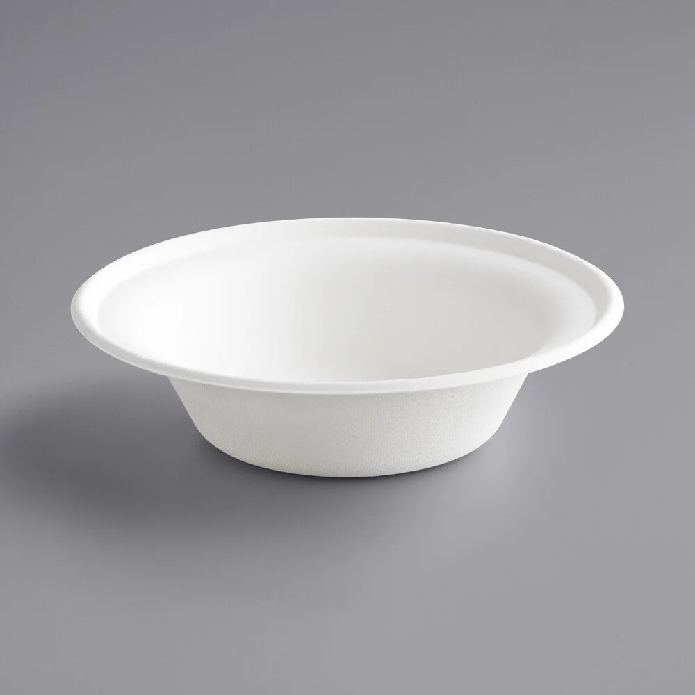Ecoplus solution 16 oz. Compostable White Plant Fiber Round Bowl – 1,000/Case