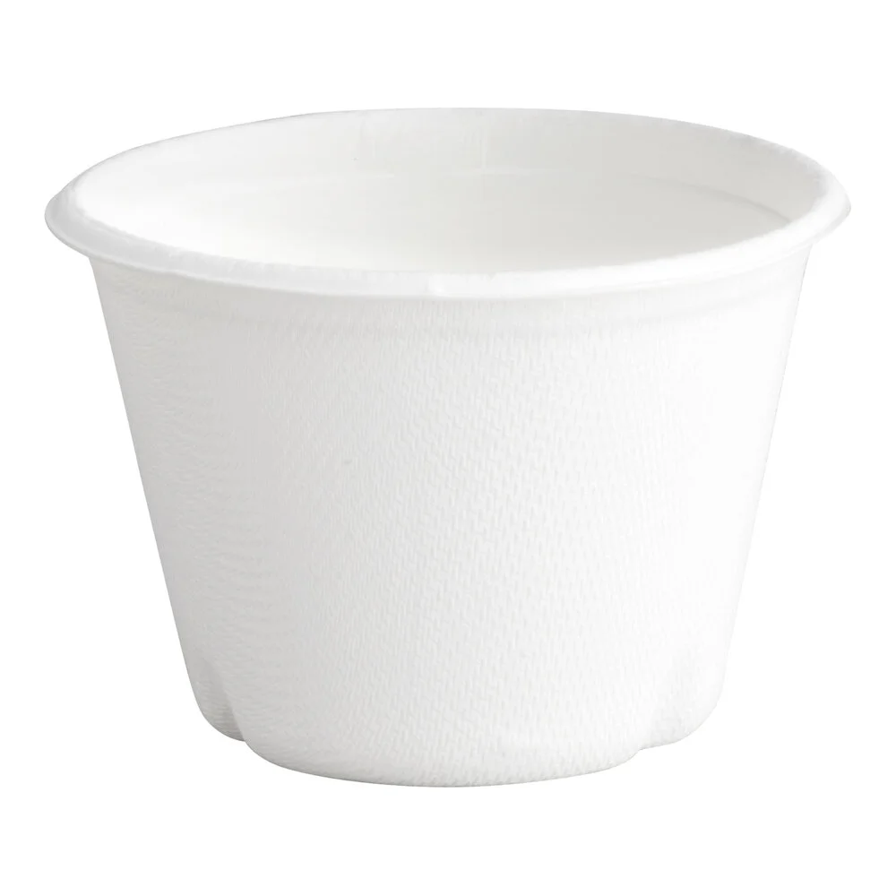 Ecoplus solution 4 oz. Compostable White Plant Fiber Portion Cup – 1,000/Case