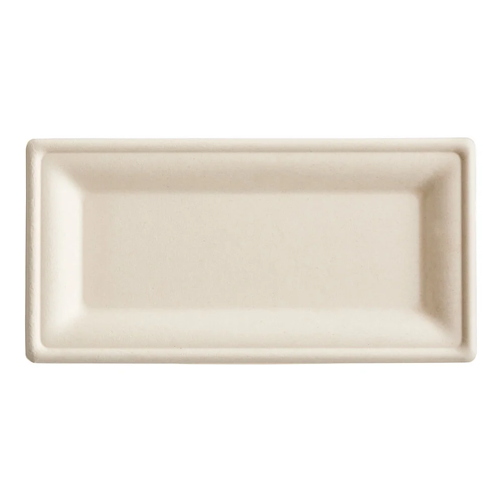 Ecoplus solution 10″ x 6″ Natural Plant Fiber Rectangle Plate – 400/Case
