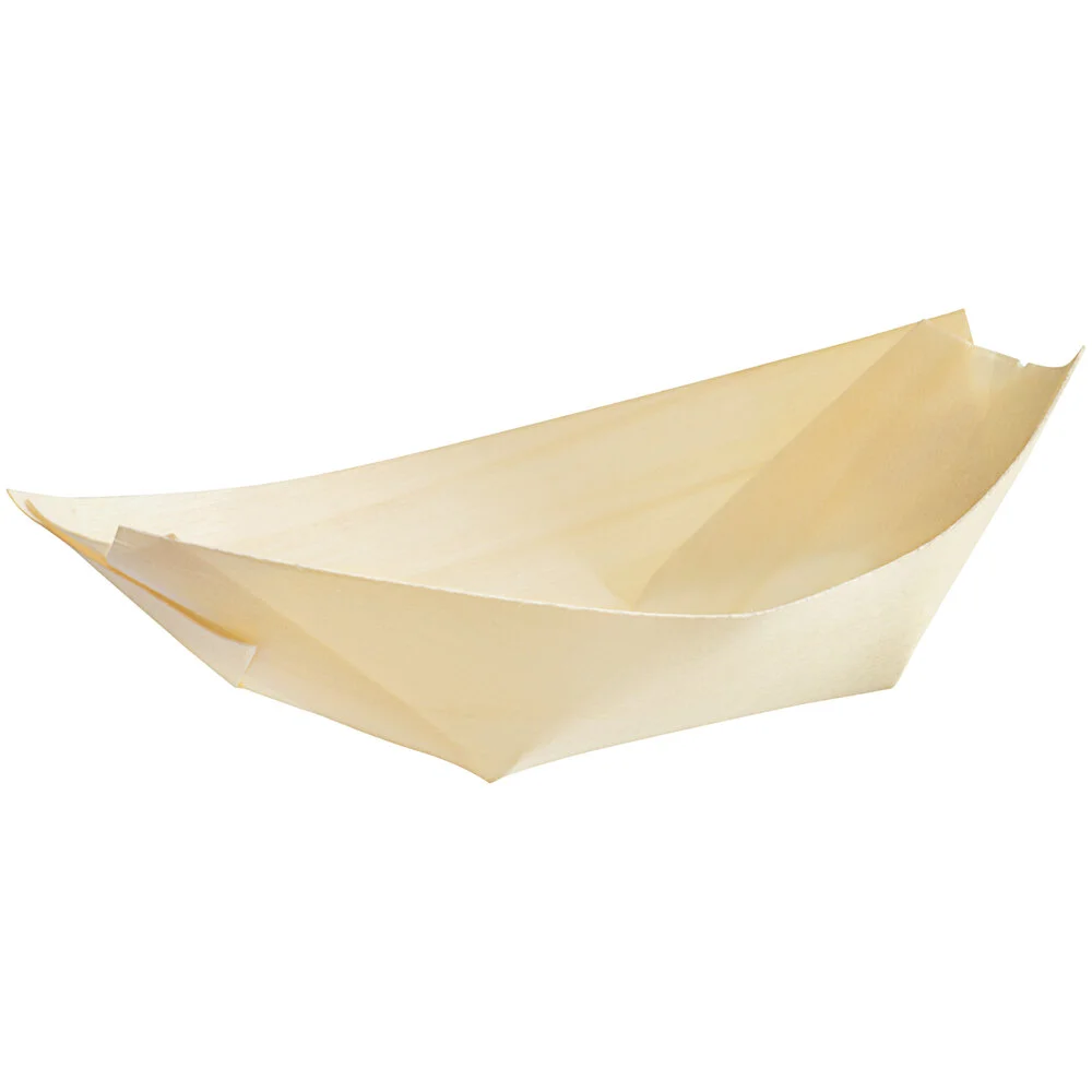Ecoplus solution 4 1/2″ Disposable Wooden Food Boat – 100/Pack