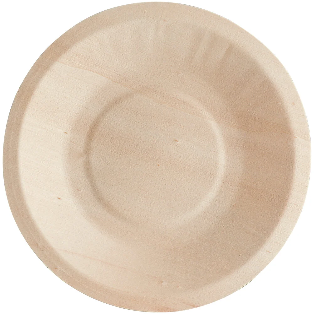 Ecoplus solution 5″ Compostable Wooden Round Plate – 100/Pack