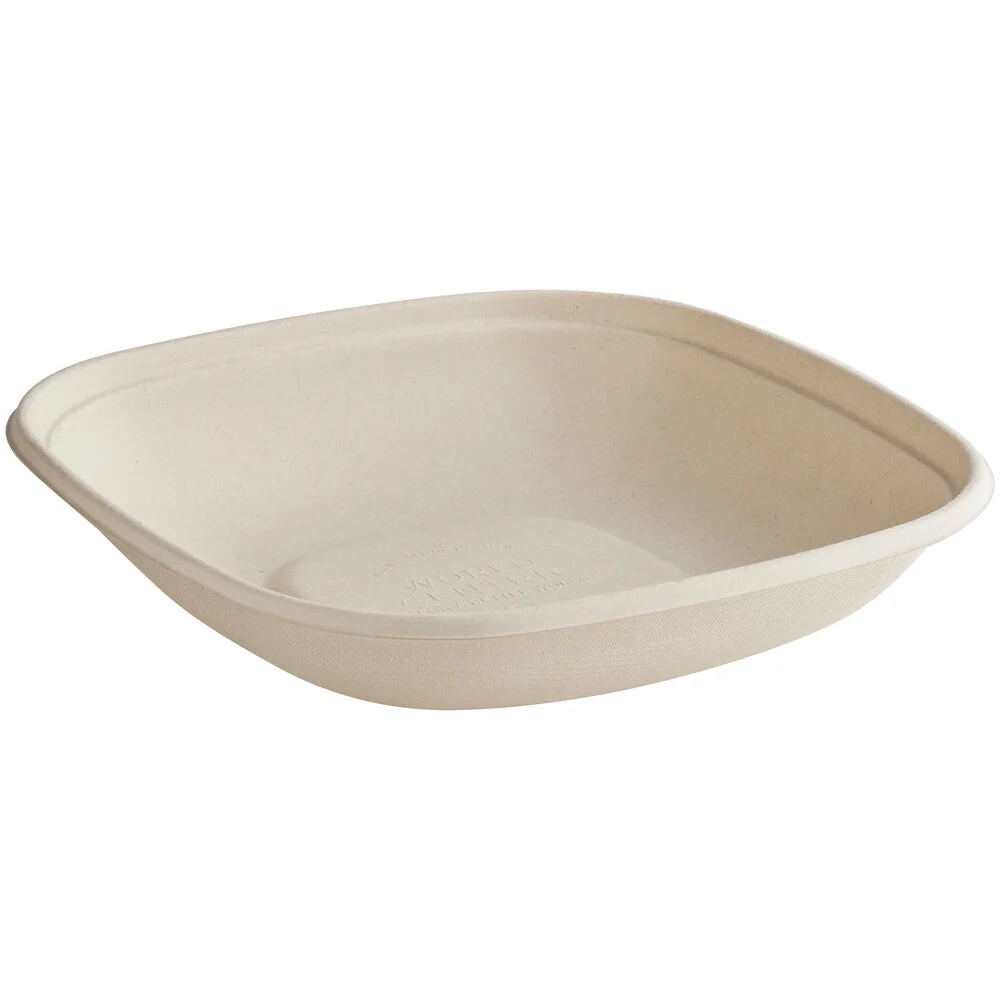 World Centric 32 oz. Compostable Square Fiber Bowl – 400/Case