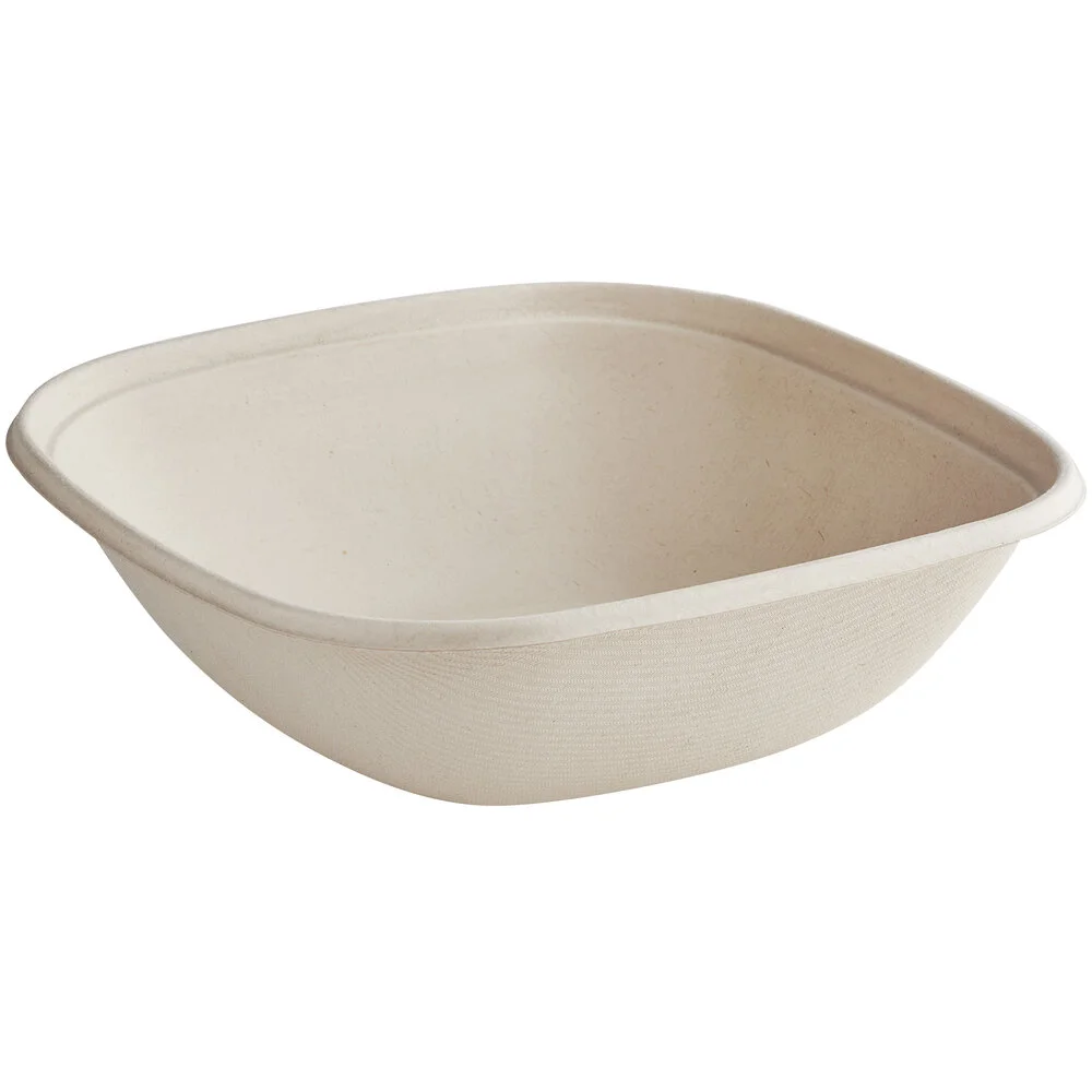 World Centric 48 oz. Compostable Square Fiber Bowl – 400/Case