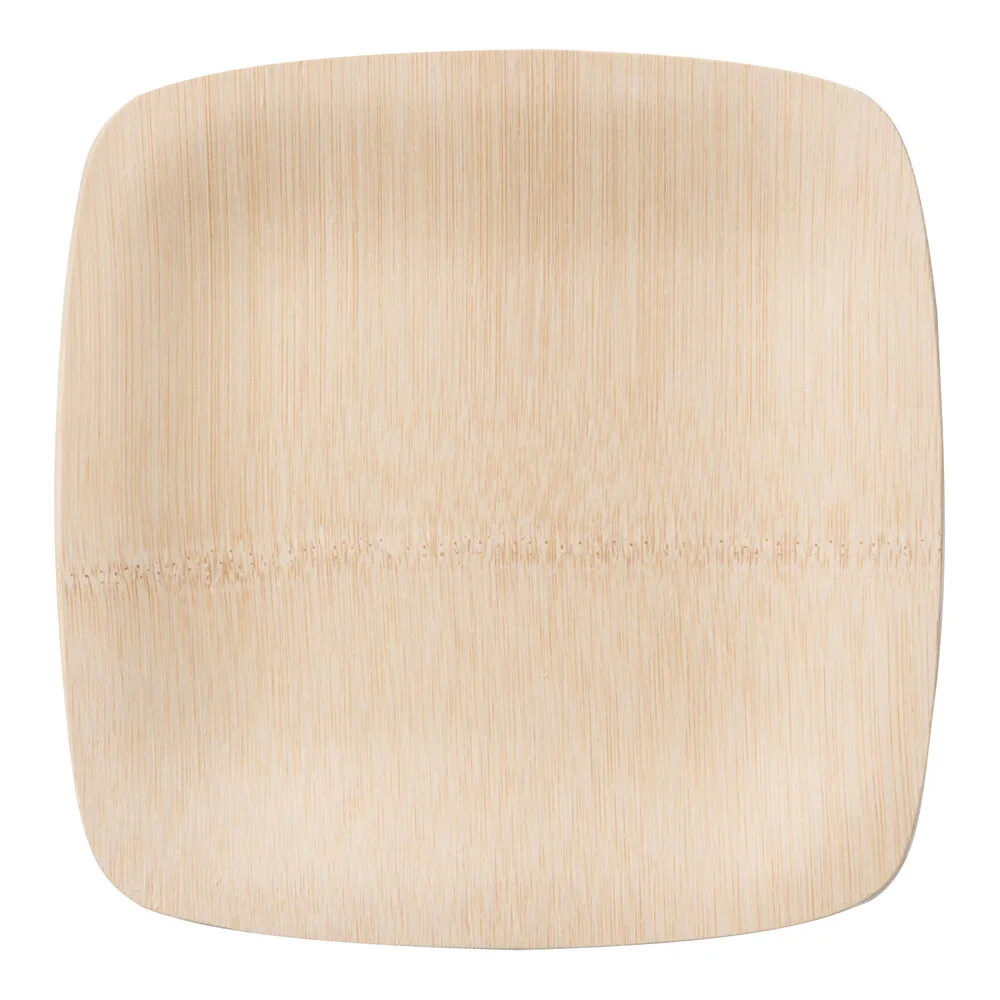 Bambu® Veneerware® 9″ Disposable Square Bamboo Plate – 100/Box