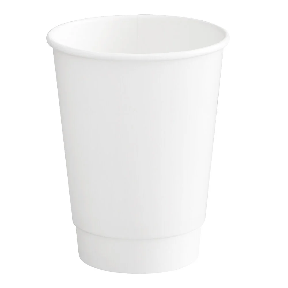 Choice 12 oz. Smooth Double Wall White Paper Hot Cup – 500/Case
