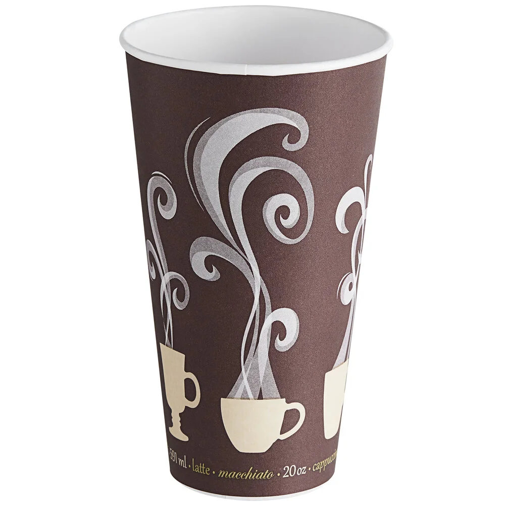 Dart ThermoGuard 20 oz. Double Wall Insulated Steam Print Paper Hot Cup – 600/Case