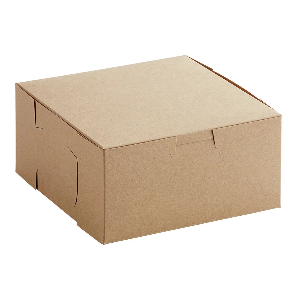 Baker’s Lane 6″ x 6″ x 3″ Kraft Customizable Pie / Bakery Box – 250/Case