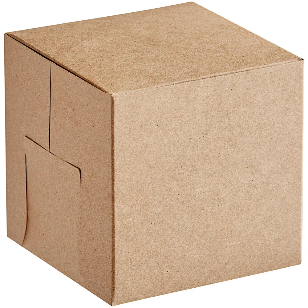 Baker’s Lane 4″ x 4″ x 4″ Kraft Cupcake / Bakery Box – 100/Case