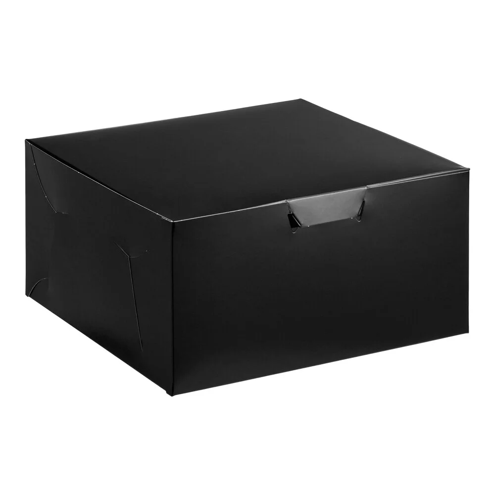 Baker’s Lane 12″ x 12″ x 6″ Black Cake / Bakery Box – 50/Case
