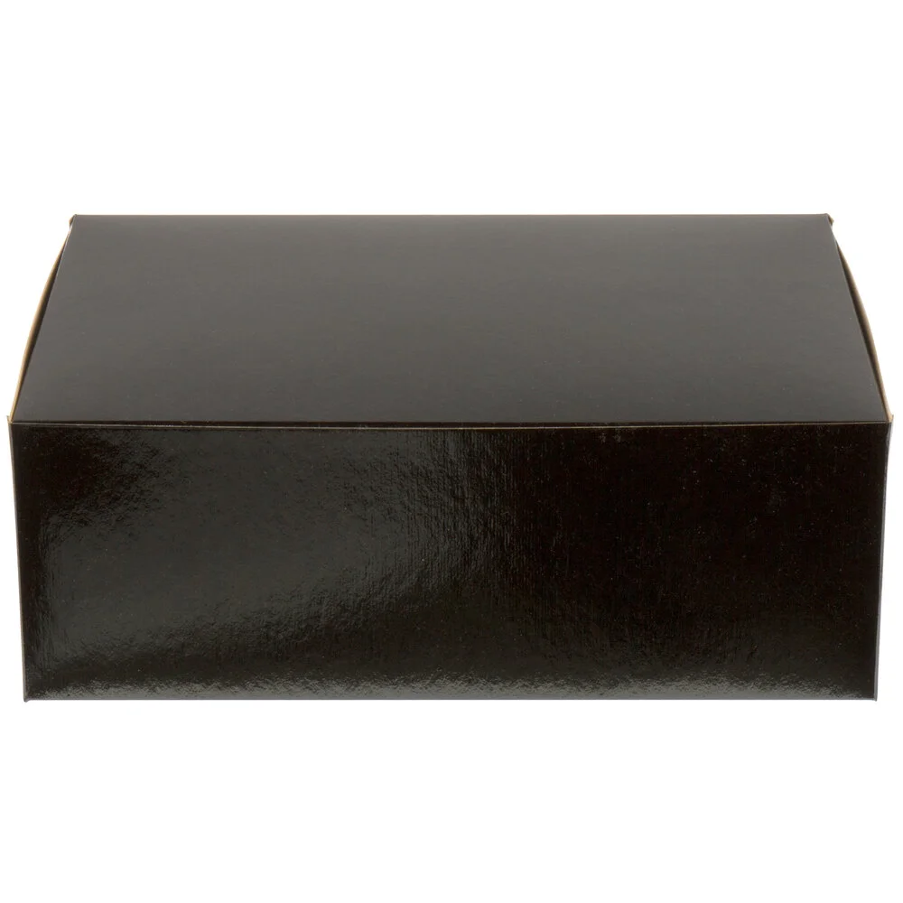 Enjay 14″ x 10″ x 5″ Black 1/4 Sheet Cake / Bakery Box – 10/Pack