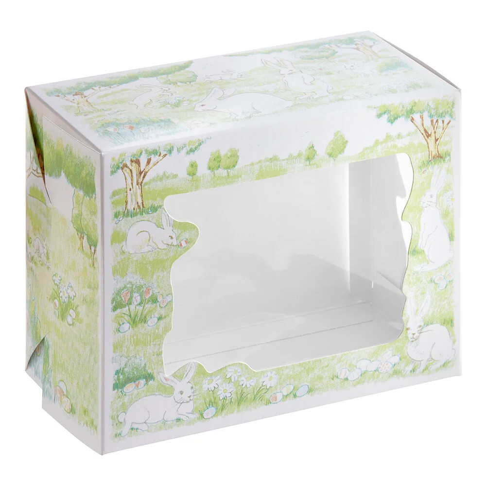Southern Champion 7 1/2″ x 5″ x 10″ Window Bakery Box with Easter Design – 100/Case