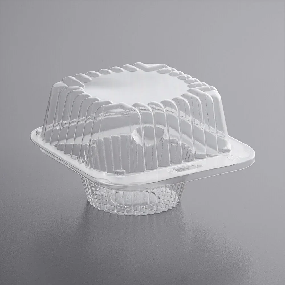 Choice 1-Compartment Clear PET Plastic Cupcake / Muffin Container – 400/Case