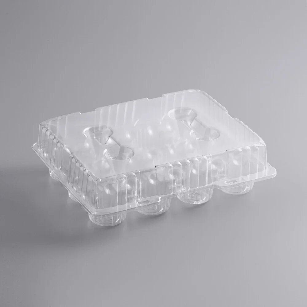 Choice 12-Cup Hinged PET Plastic Cupcake / Muffin Container – 100/Case