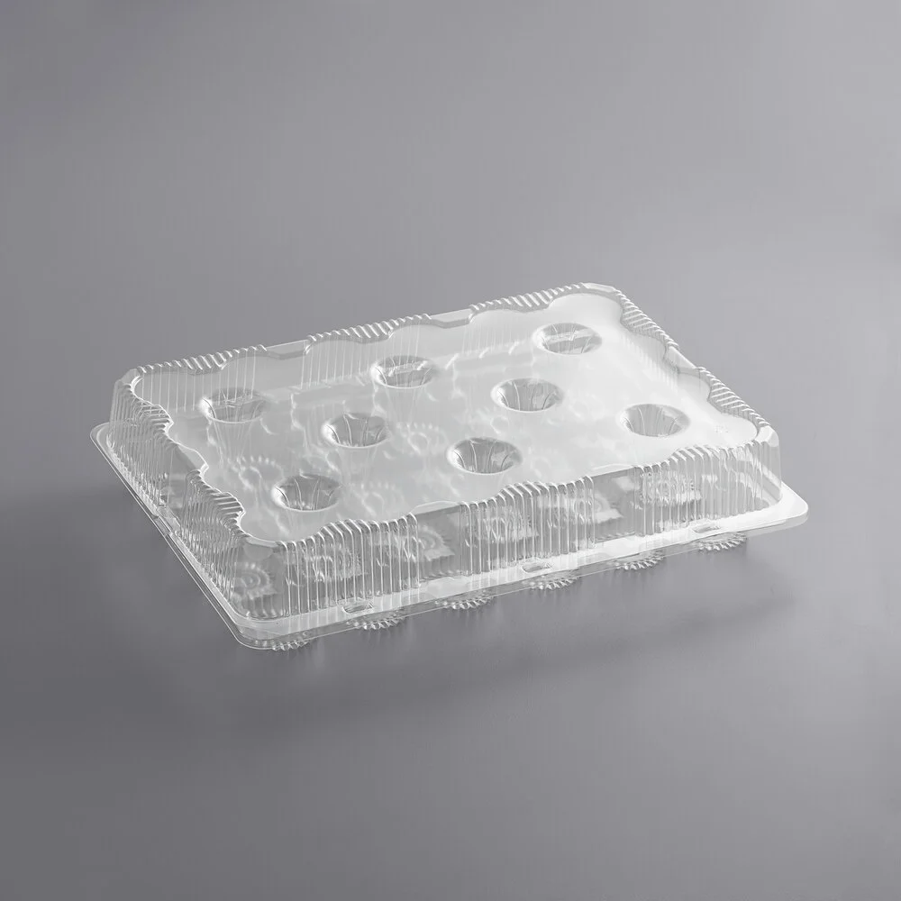 Choice 24-Cup Hinged Clear Cupcake / Muffin Container – 50/Case