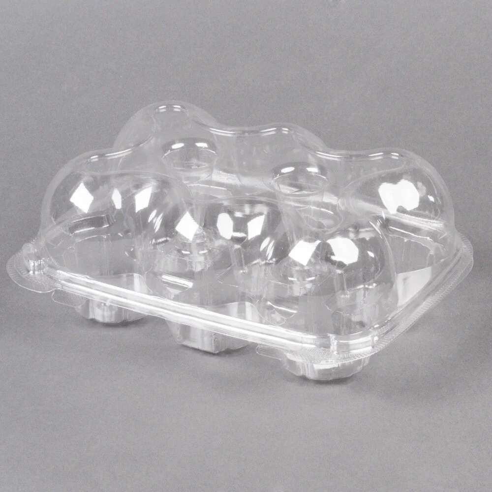 Inno-Pak 6 Compartment Clear Hinged High Dome Cupcake Container – 5/Pack