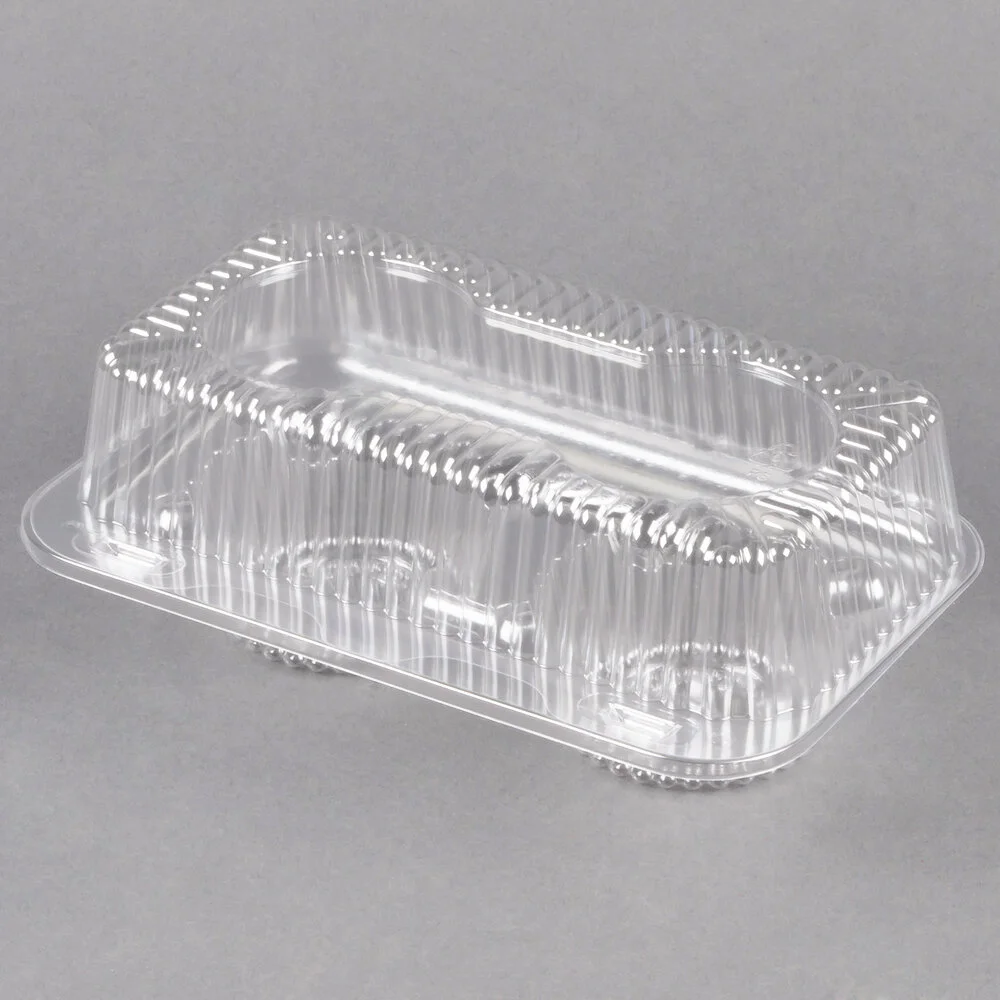 Polar Pak 2126 2 Compartment Hinged Clear Muffin Takeout Container – 25/Pack