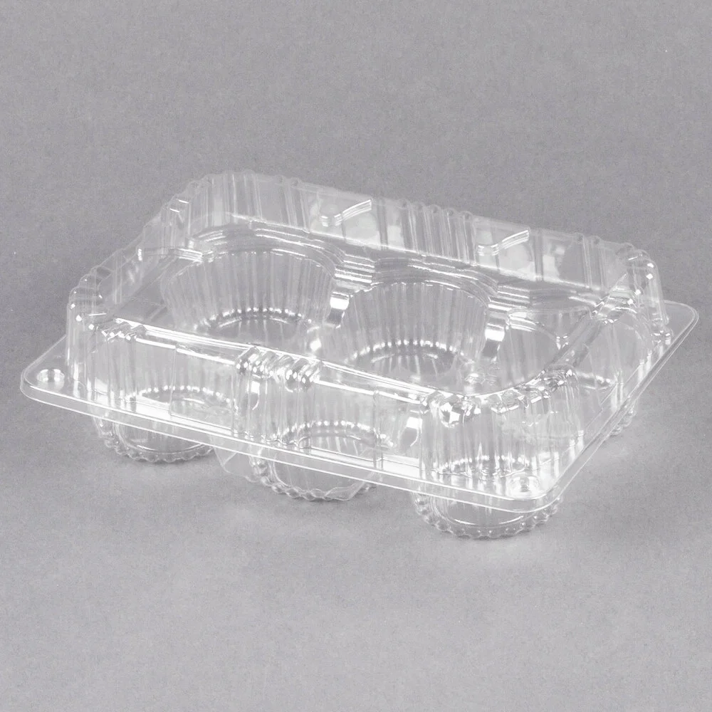 Polar Pak 2466 6 Compartment Low Dome Clear Cupcake / Muffin Takeout Container – 20/Pack